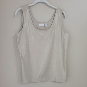 Chicos Tank Top Size 2- Large Gold/Metallic
